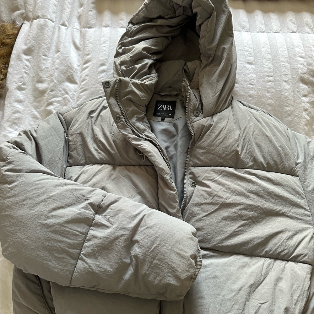 Zara Light Gray Quilted Jacket